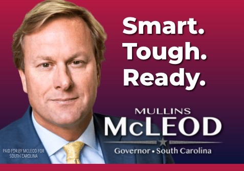 Mullins McLeod for Governor of South Carolina campaign image.