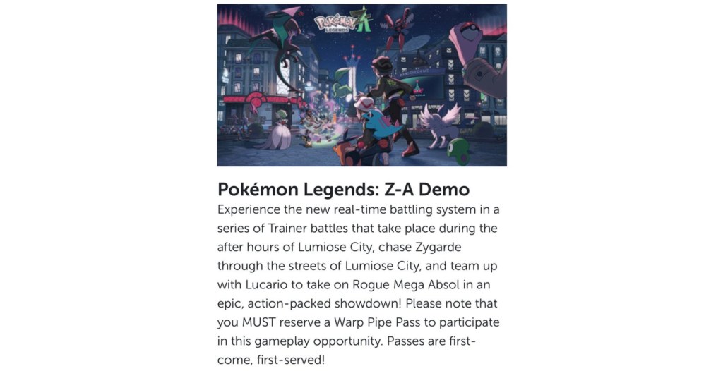 Pokémon Legends Z-A Demo Zygarde Quest