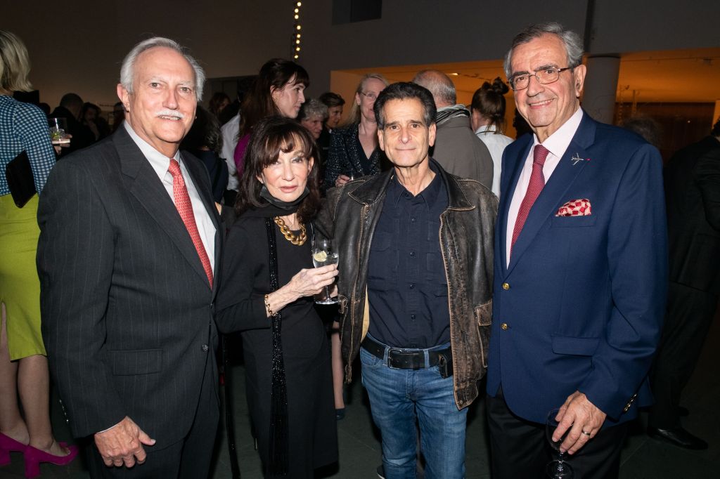 Mike Bezos, Jacklyn Bezos, Dean Kamen and Jean Rosanvallon pose together