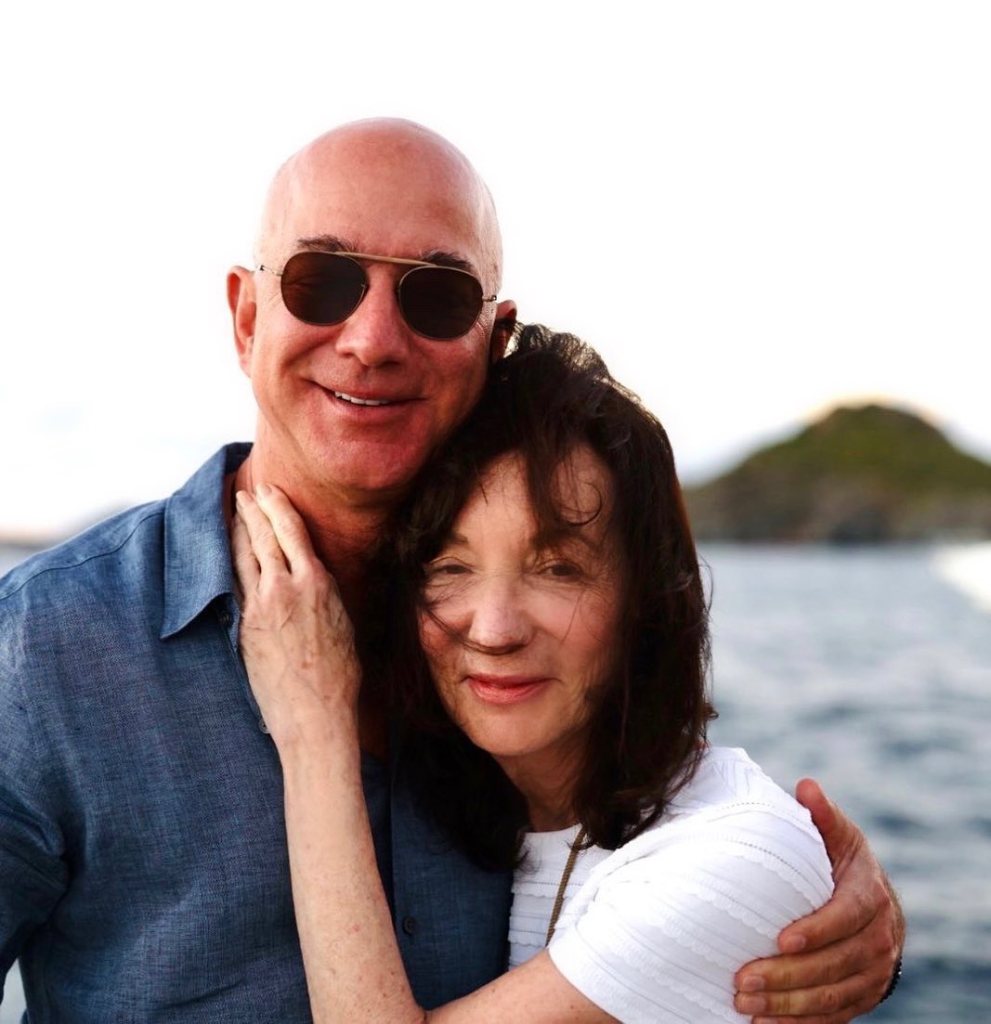 Jeff and Jackie Bezos pose together.
