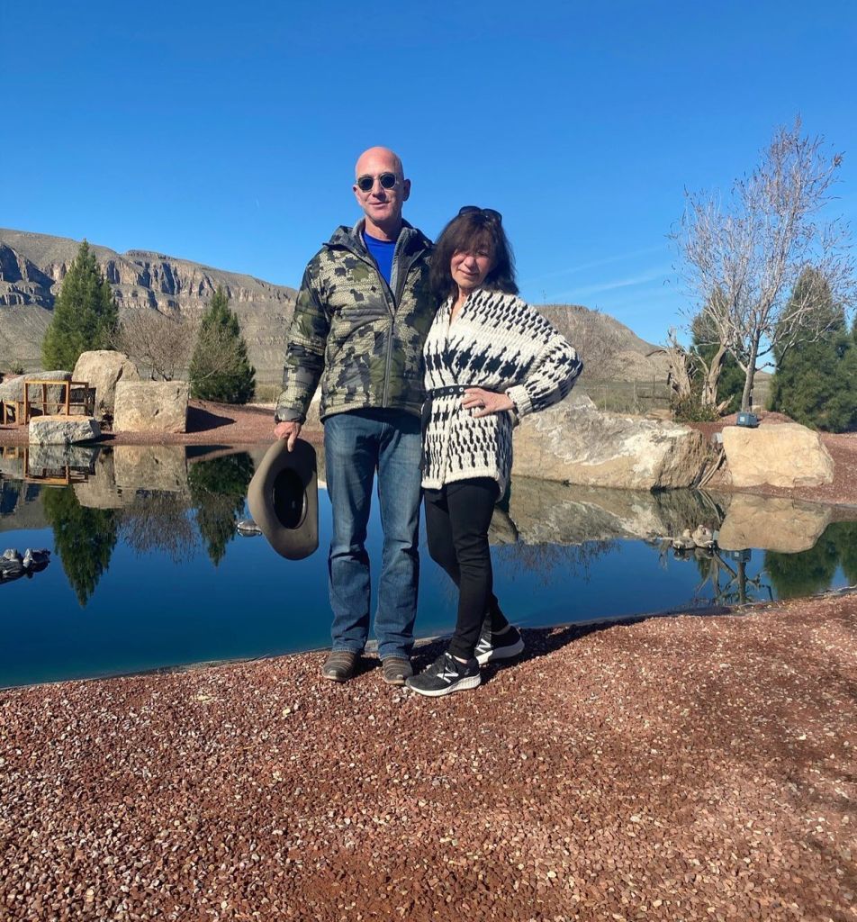 Jeff and Jackie Bezos pose together.