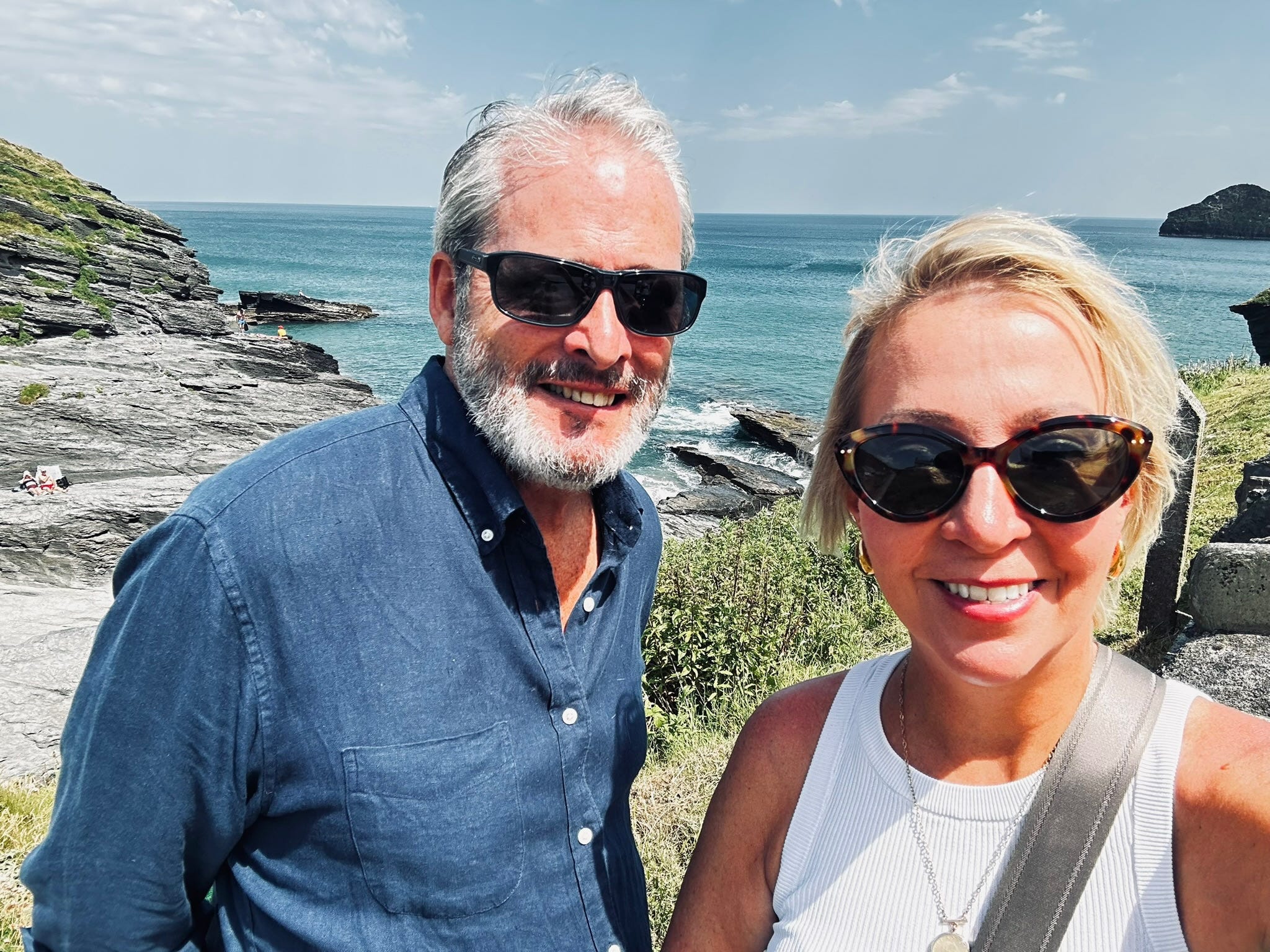 Kelly Benthall at a beach near UK and Ireland.