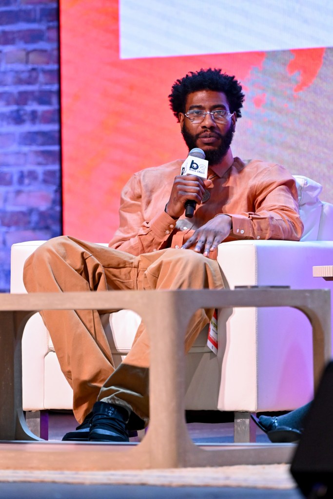 Iman Shumpert speaking at the 2025 Black Effect Podcast Festival.