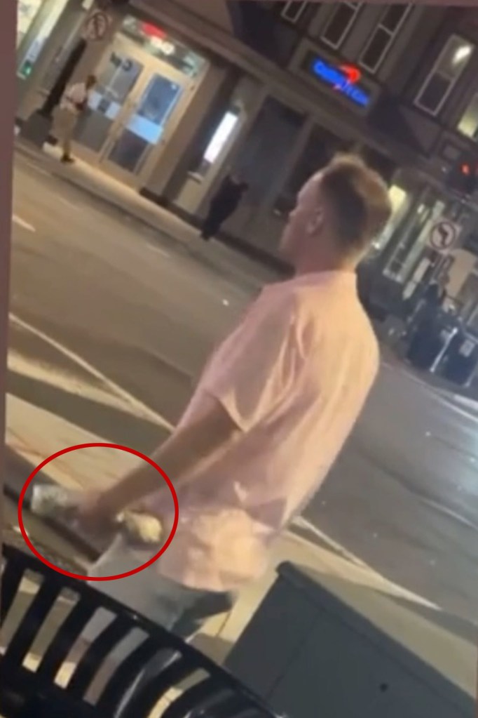 Man using a Subway sandwich to attack a federal officer.