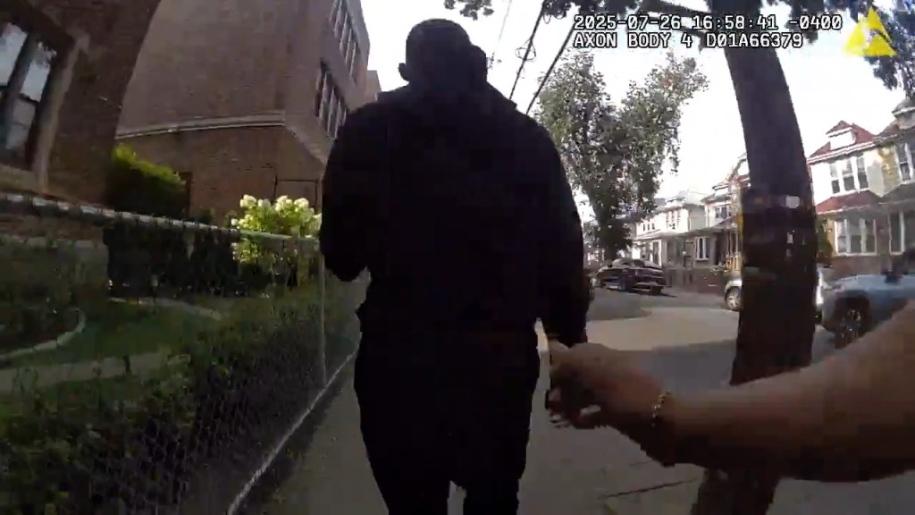 NYPD bodycam captured a police officer tackling a 15-year-old shooting suspect in Brooklyn on July 26, 2025.