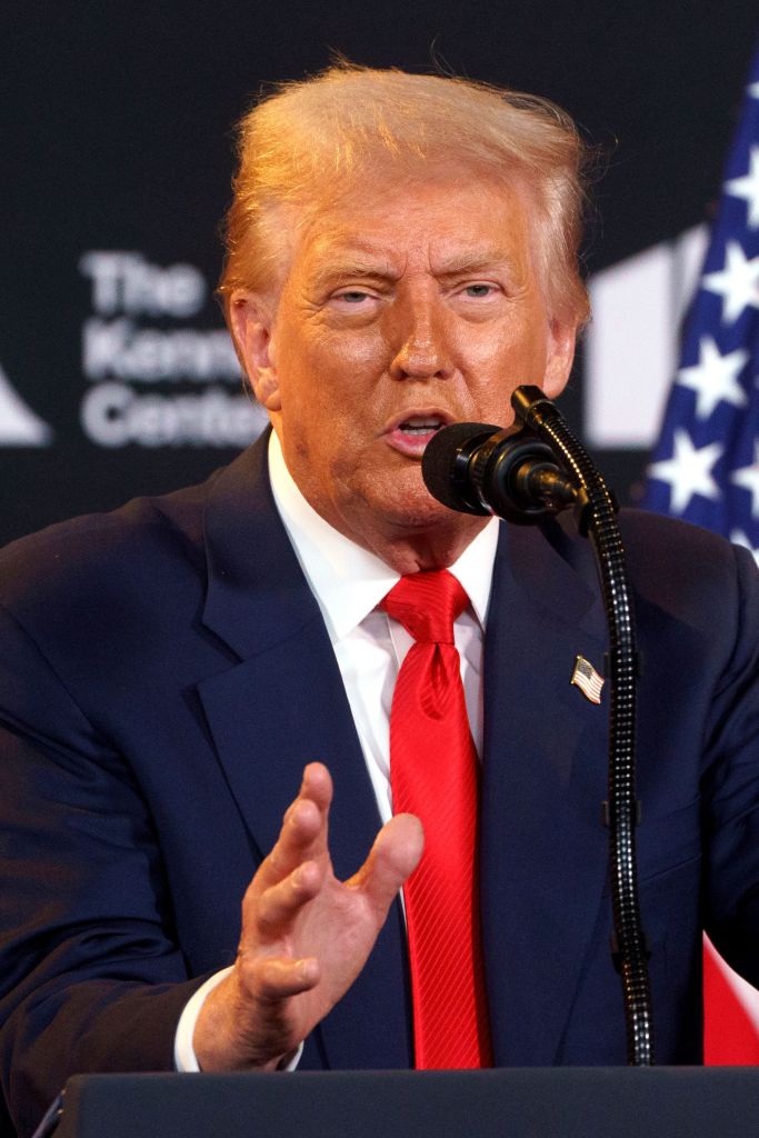 President Donald Trump speaks at an event at the John F. Kennedy Center for the Performing Arts in Washington, DC, on Aug. 13, 2025.
