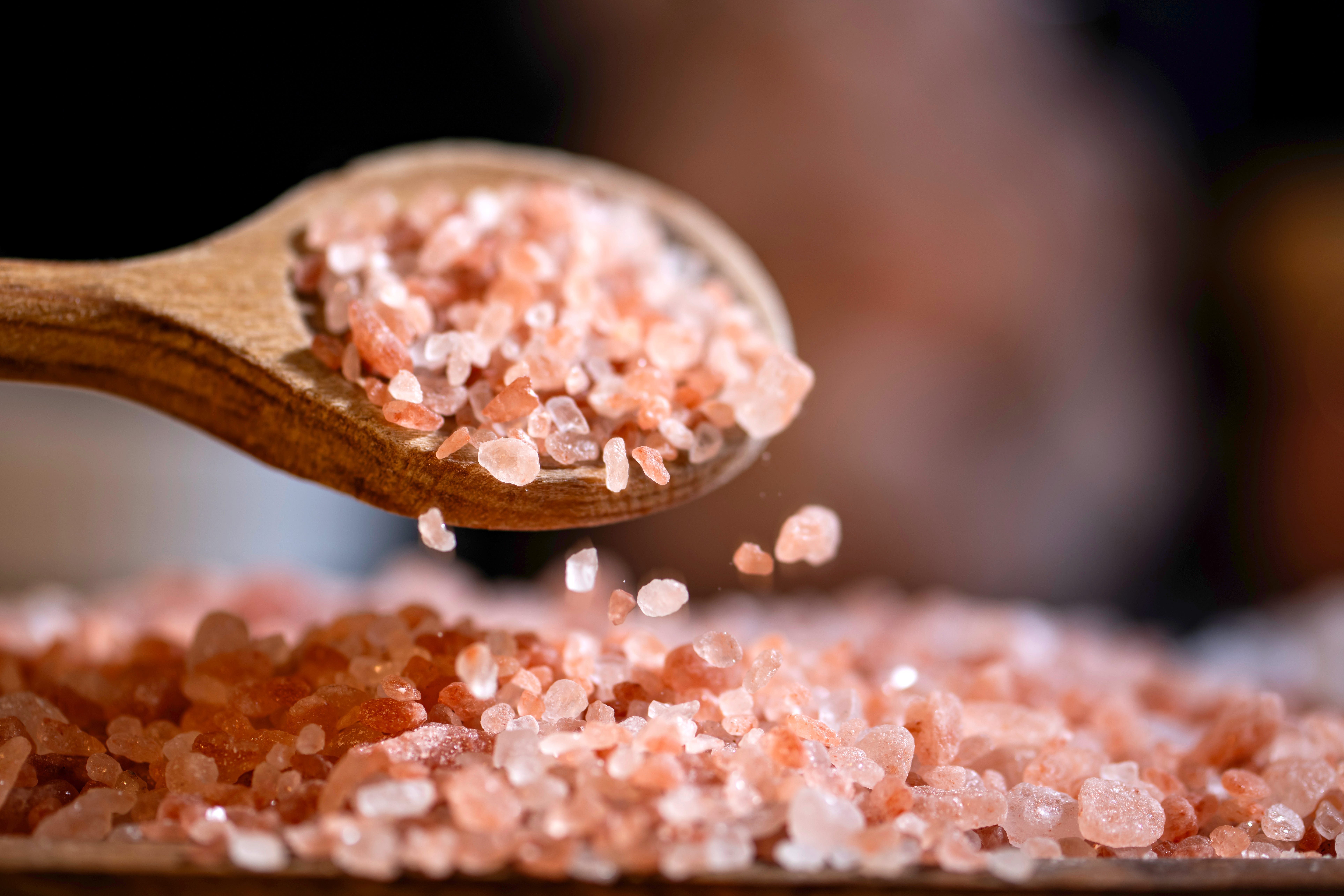 a close up of himalayan pink salt