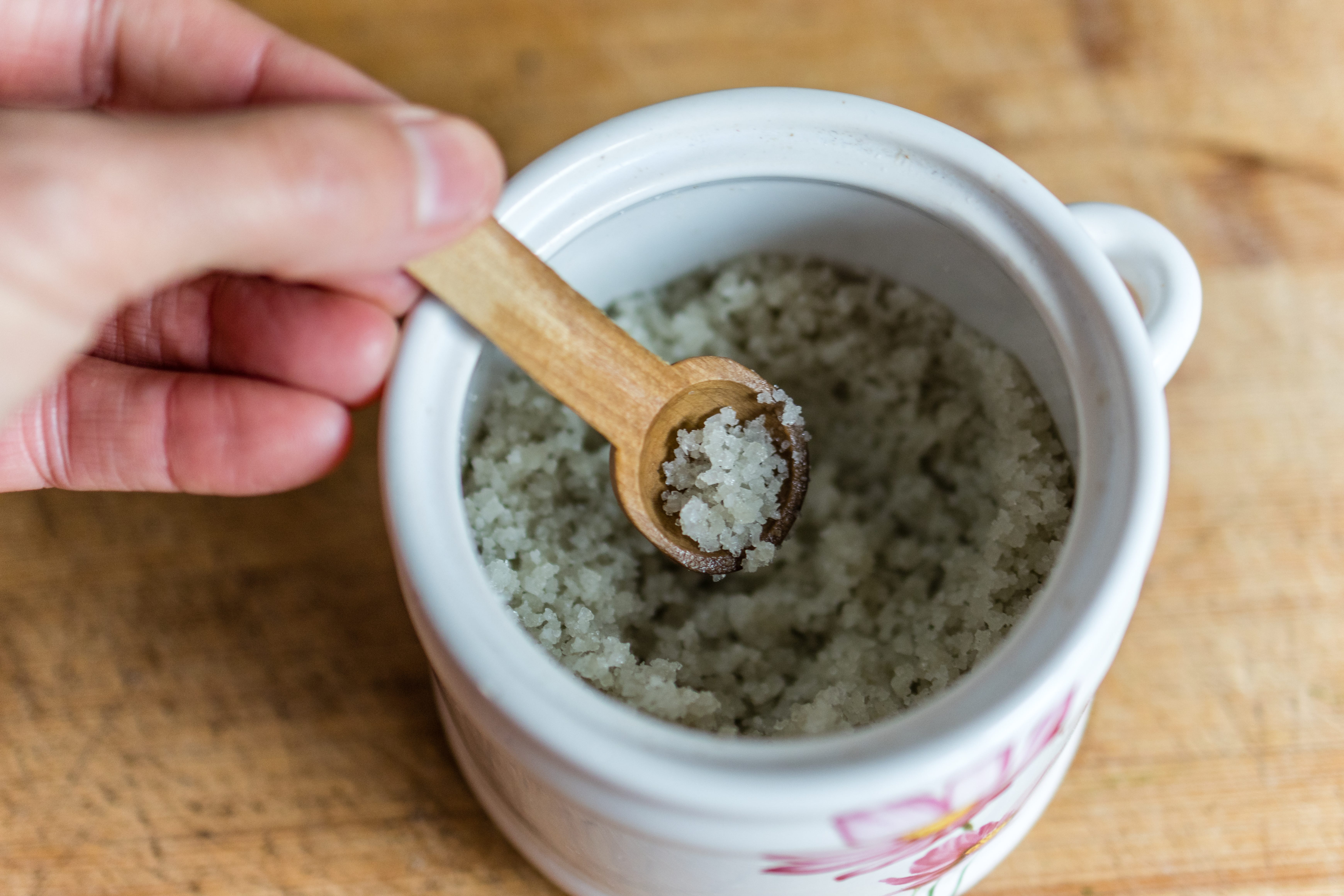 a close up of Celtic sea salt