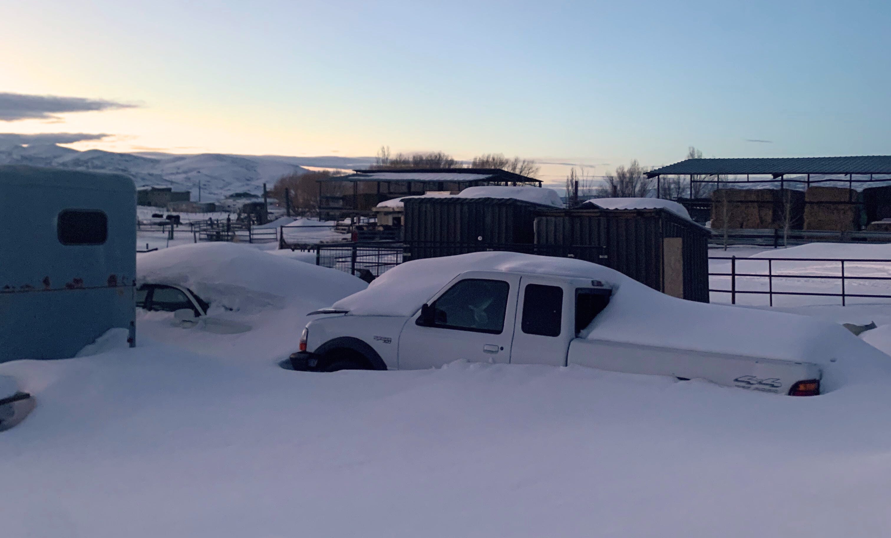 car covered in snow