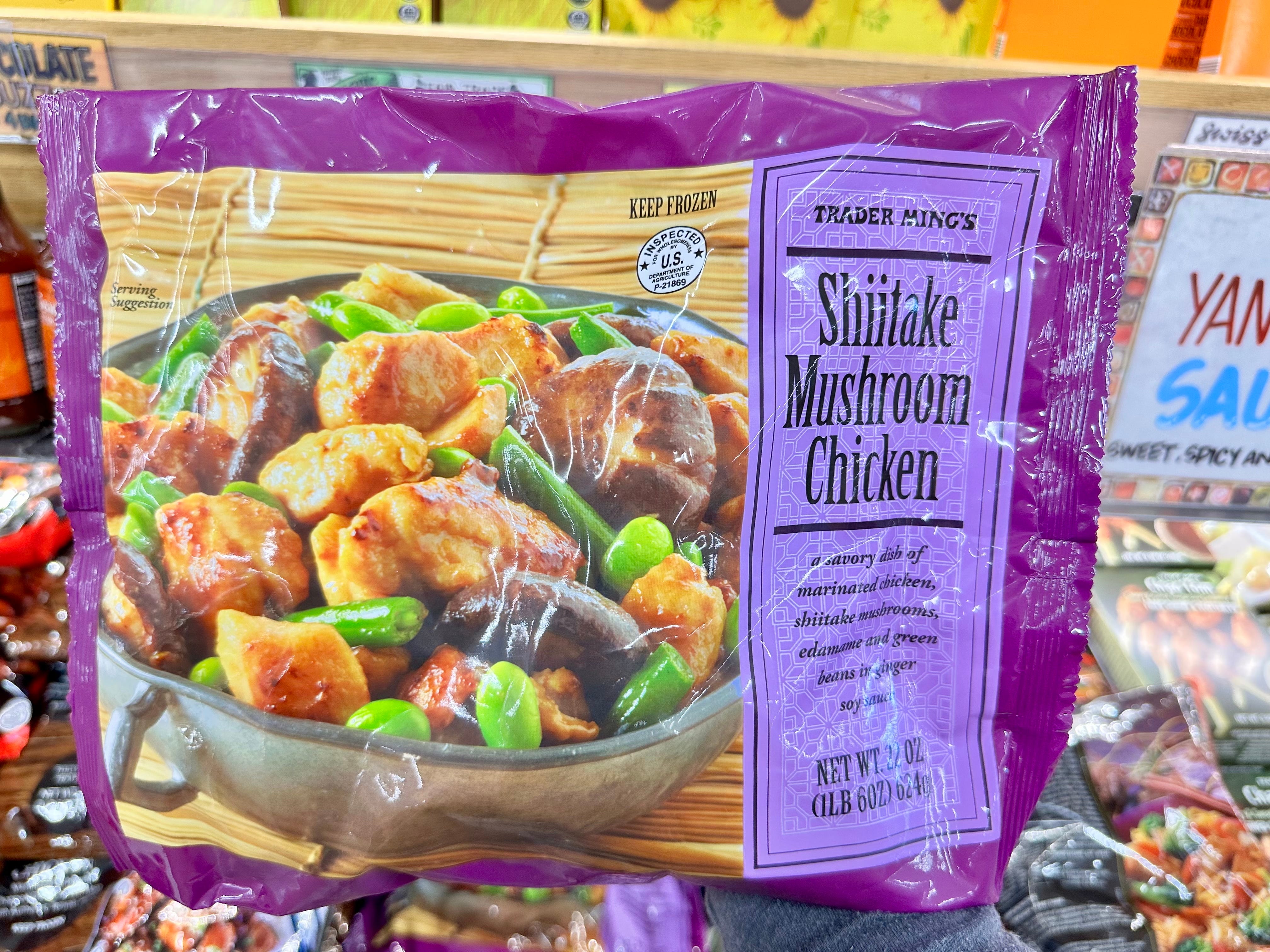 Bag of frozen Trader Joe's shiitake mushroom stir fry