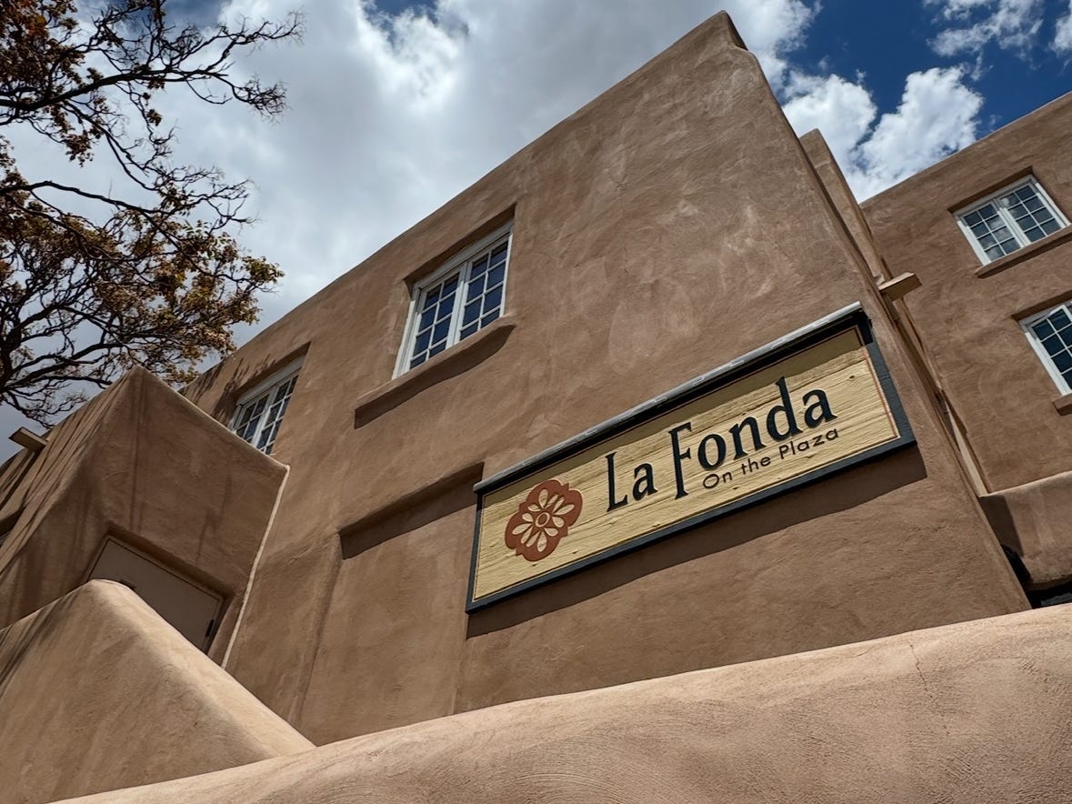 The exterior of La Fonda on the Plaza in Santa Fe.
