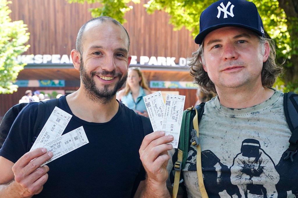 Alex Courtney, left, age 38 from Philadelphia and cousin Peter Shaughnessy, age 50