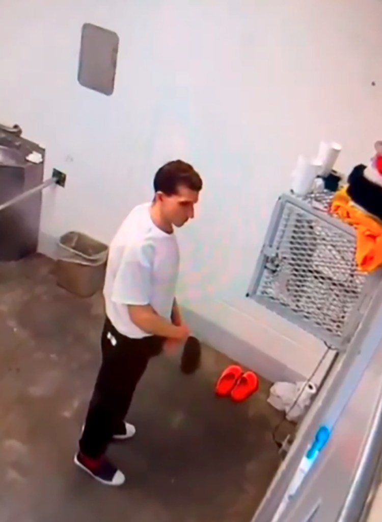 Video still image of Bryan Kohberger in his prison cell.