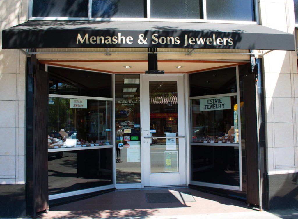 Exterior view of Menashe & Sons Jewelers.