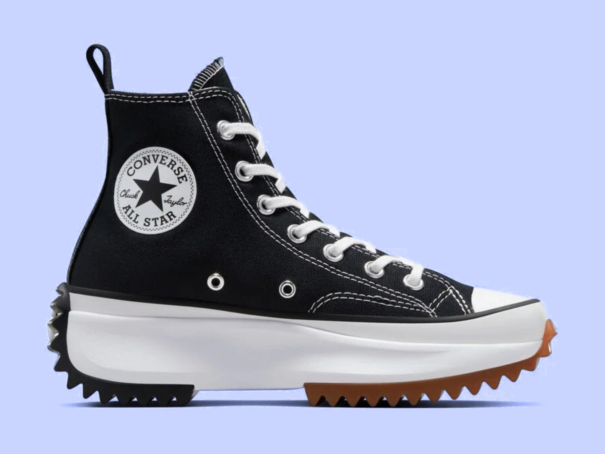 A pair of black Run Star Hike sneakers from Converse.