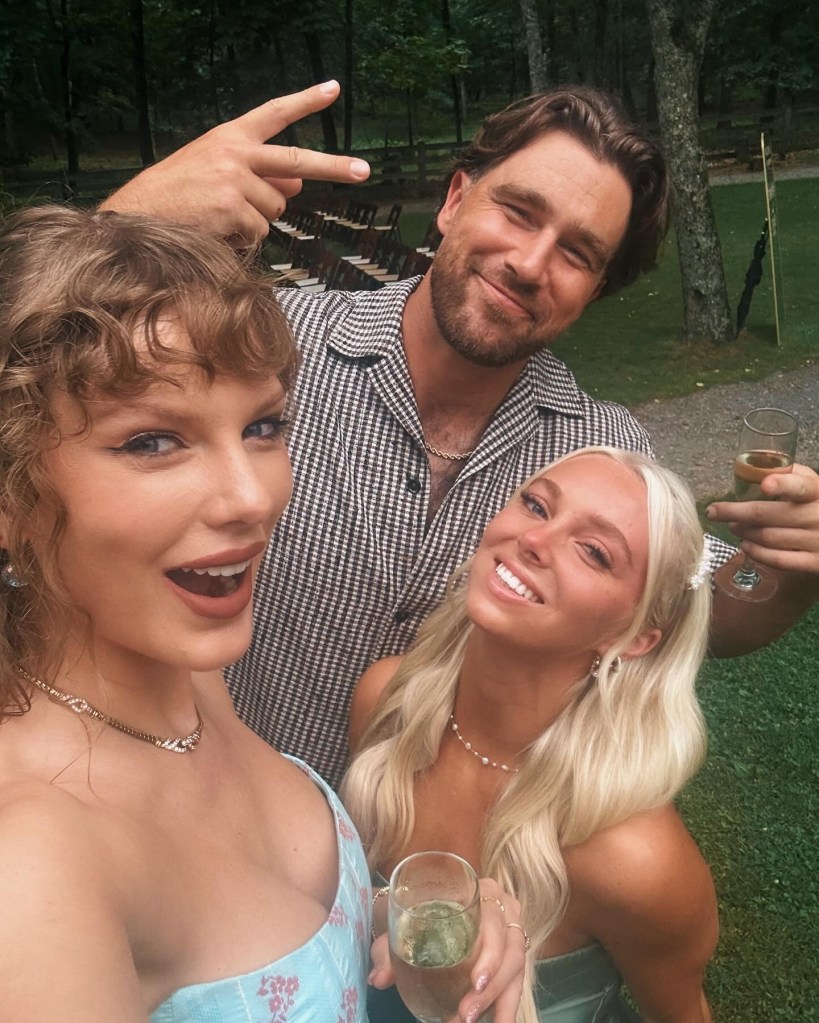Taylor Swift, Travis Kelce, and Ashton Corum. 