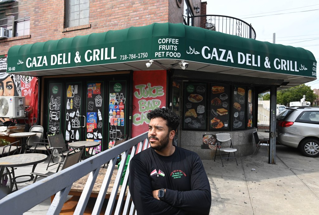 Photo of Bilal Alghazali, owner of Gaza Deli & Grill in Queens, New York.
