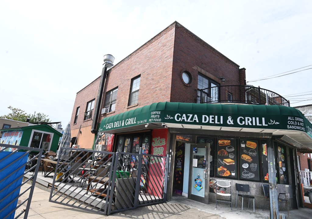 exterior image of the Gaza Deli & Grill on 48th St. in Woodside, Queens