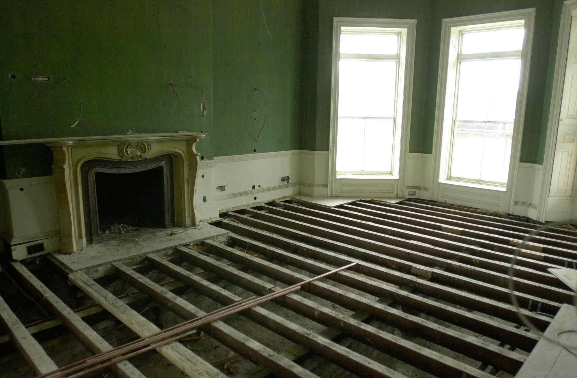 Renovations inside Forest Lodge.