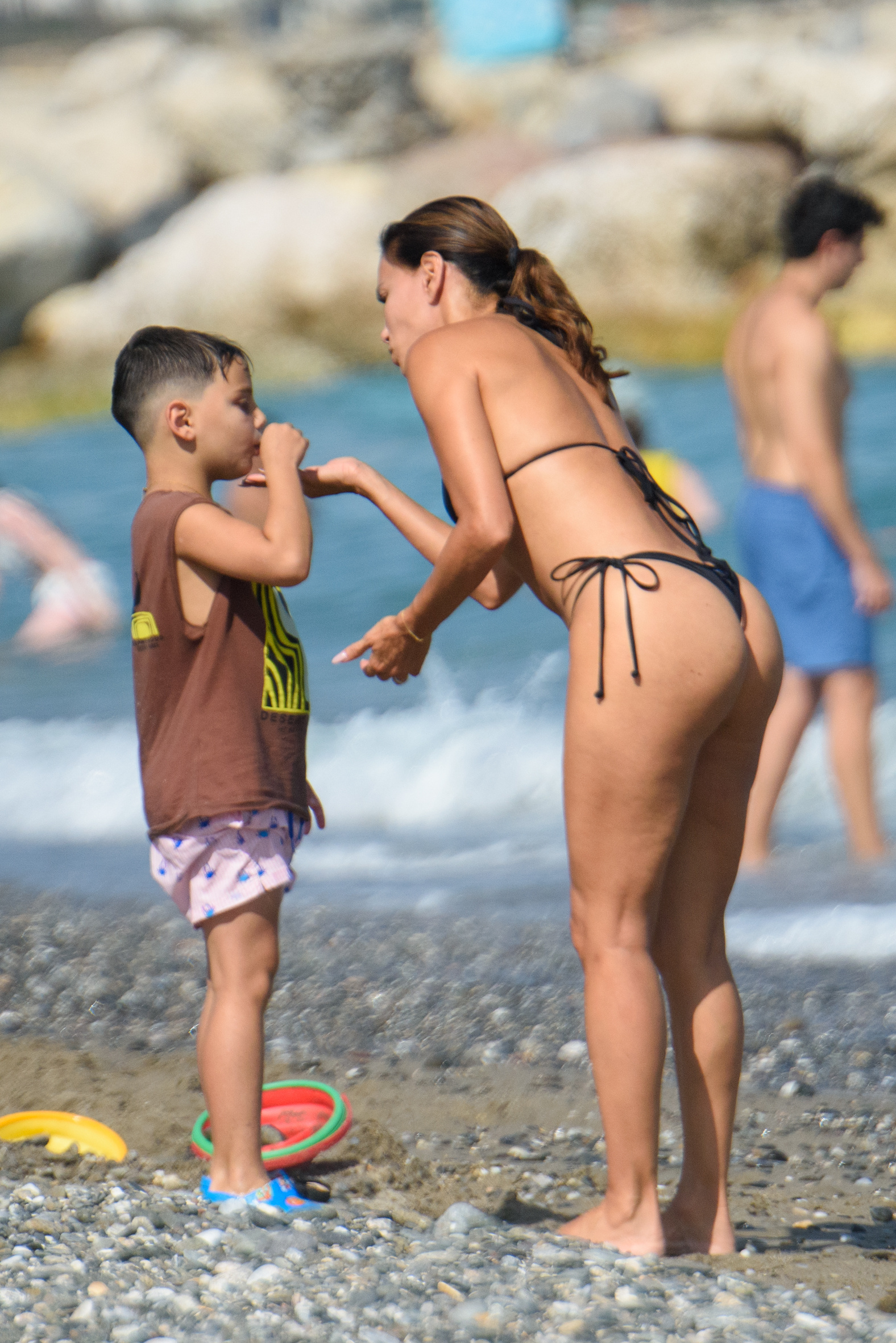 Eva Longoria with her son Santiago. 