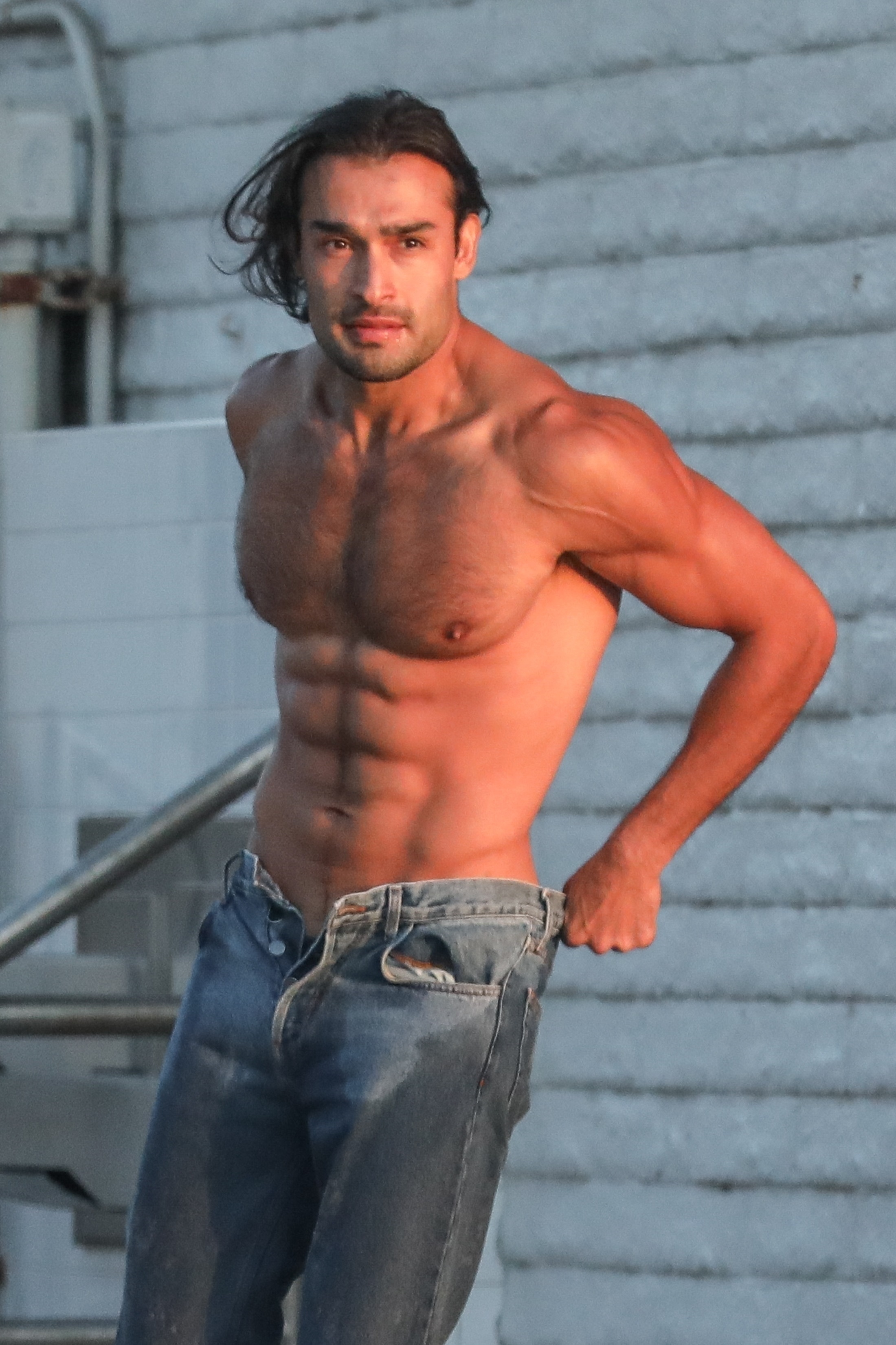 Sam Asghari in a shirtless photo.