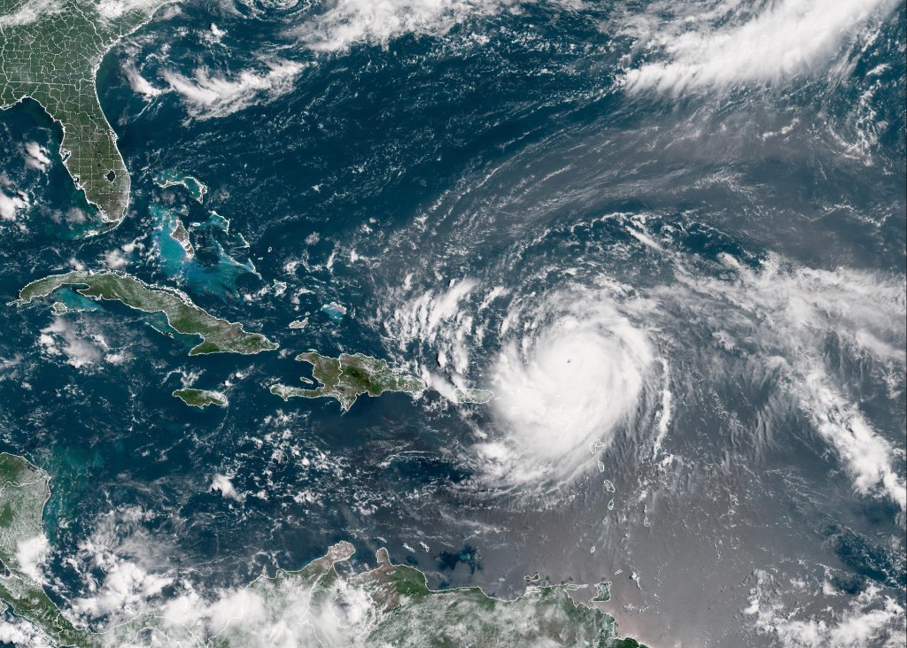Hurricane Erin forms in the Atlantic Ocean on August 16, 2025
