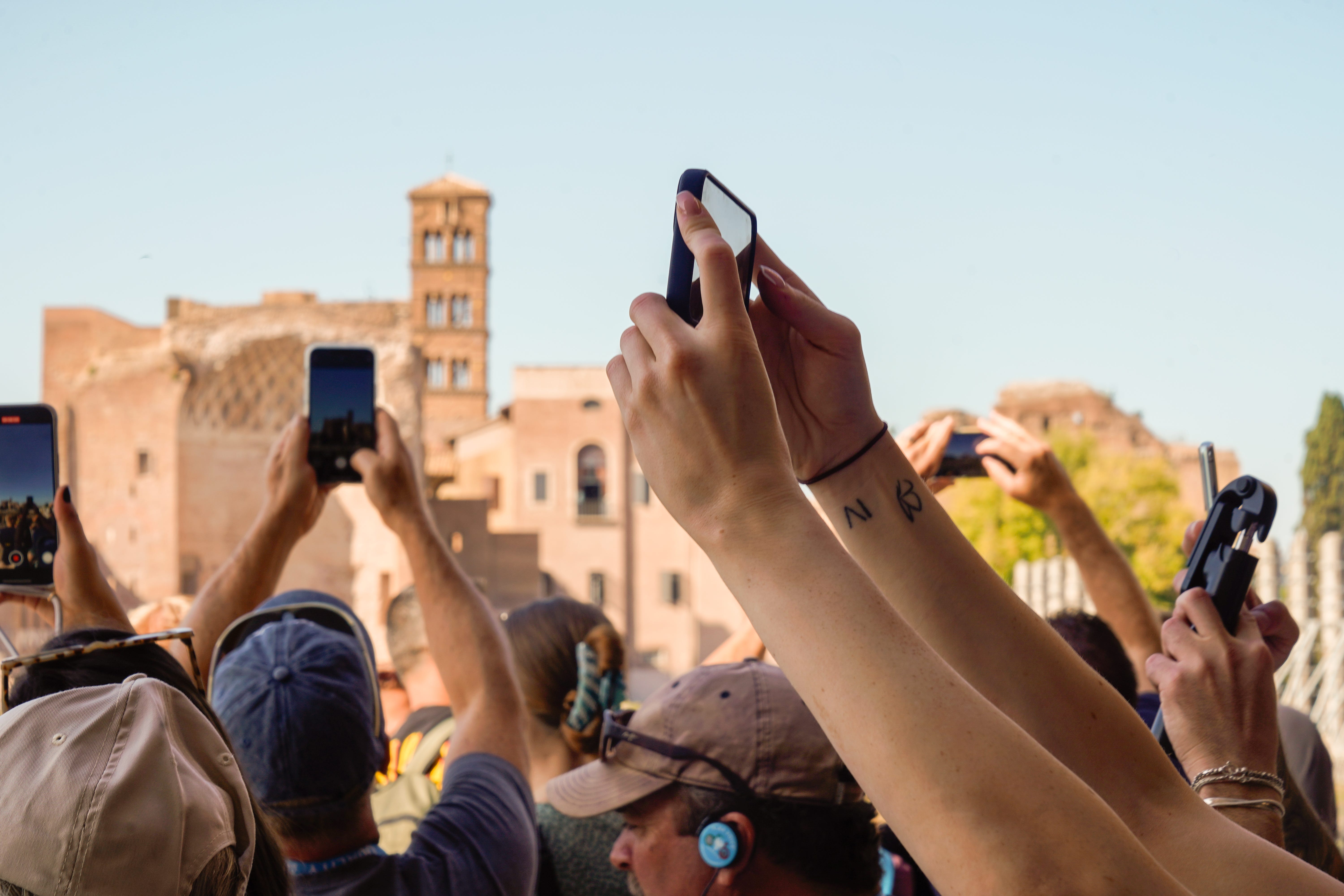 Crowds inside the Colosseum in Rome in October 2022.