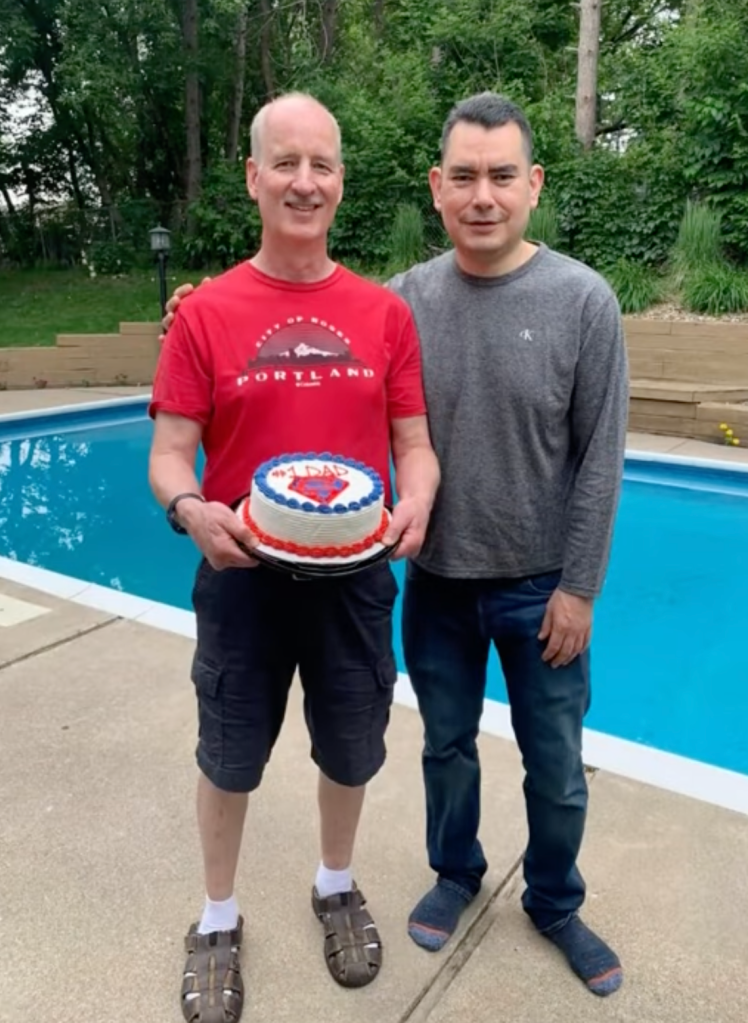 Depaz presented Mike Hinderscheid with a Dairy Queen ice cream cake decorated with 