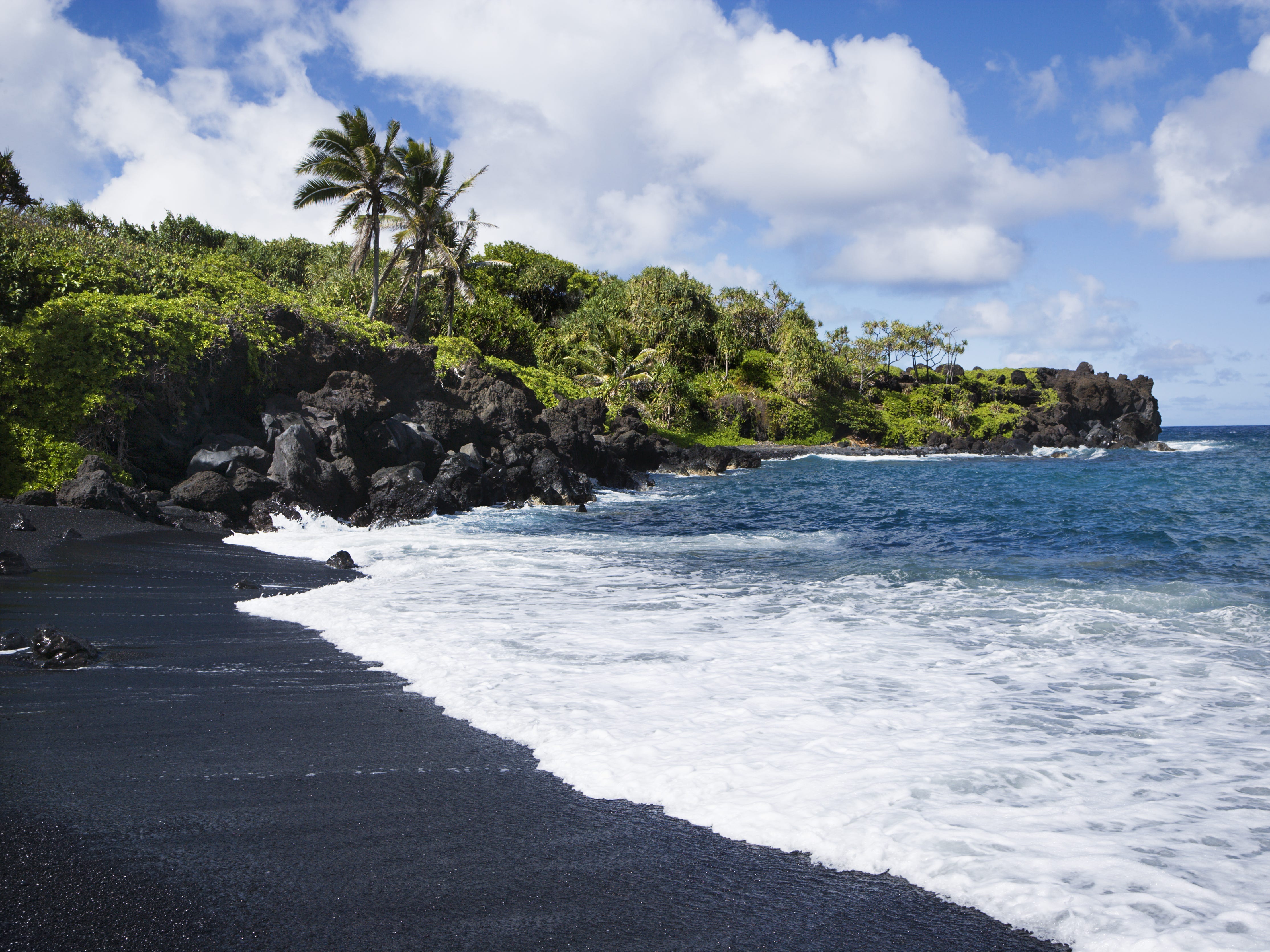 black sand beach in hawaii