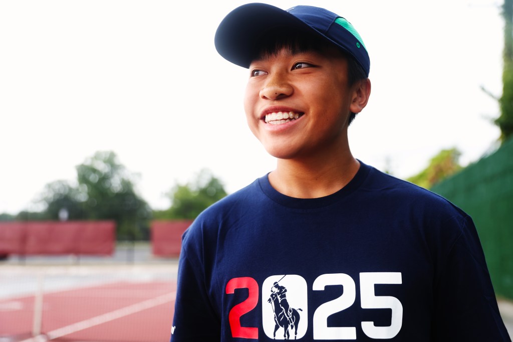 Portrait of Jayden Wong, a 14-year-old ball kid at the US Open.