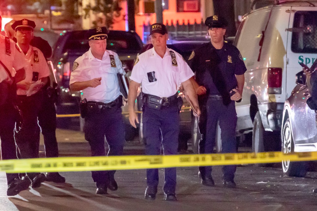 NYPD at the scene of a shooting near 502 W 173rd St in Washington Heights neighborhood of Manhattan.