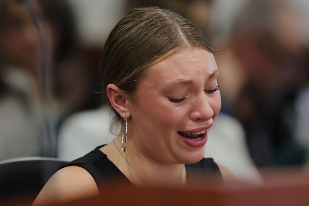 Dylan Mortensen, one of the surviving roommates, speaks during the sentencing hearing of Bryan Kohberger at the Ada County Courthouse, in Boise, Idaho. 