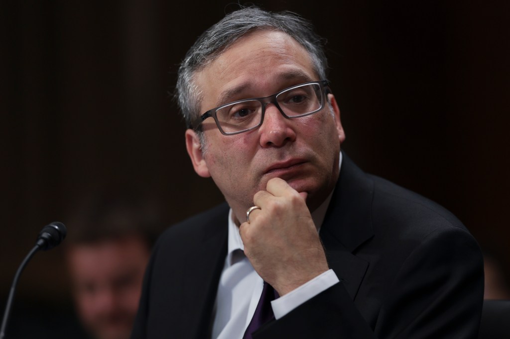 Gary Marcus testifying before a Senate committee on AI regulation.