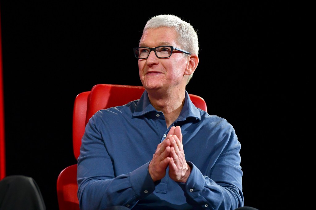 Tim Cook speaking at the Vox Media Code Conference.