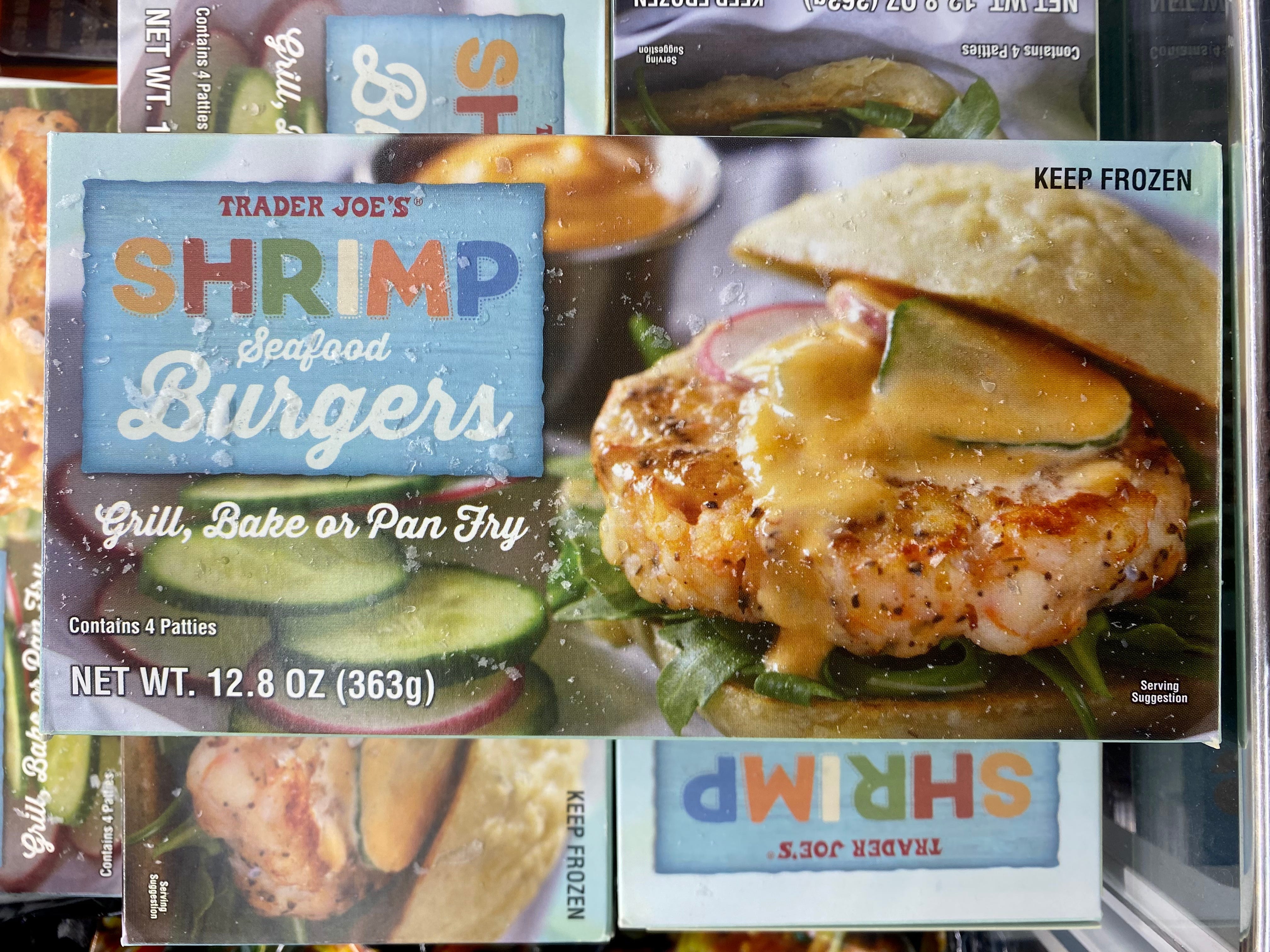 Trader Joe's shrimp seafood burgers