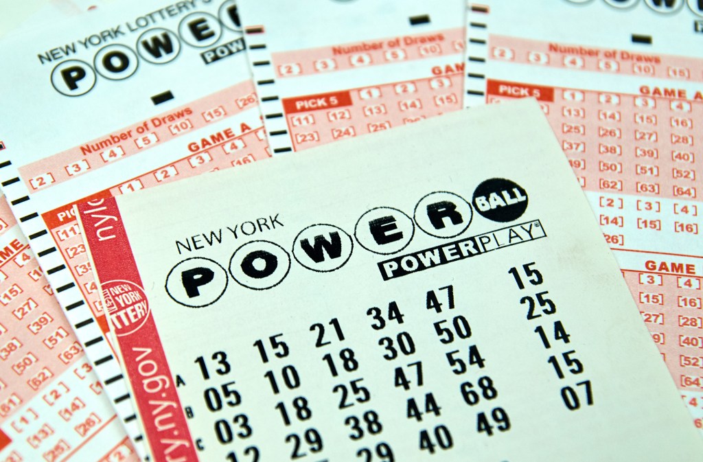 New York Powerball lottery tickets.