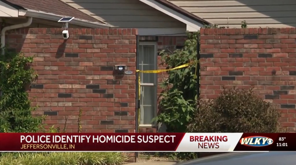 Crime scene with police tape.