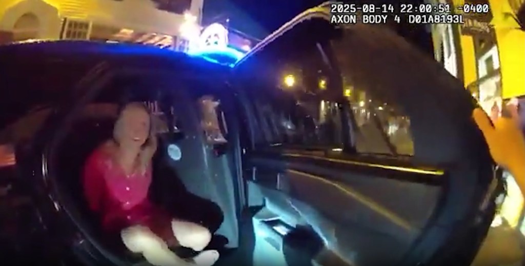 A Rhode Island prosecutor demanded Newport police officers shut off their body-worn cameras as she was being thrown in the back of a cruiser for alleged trespassing