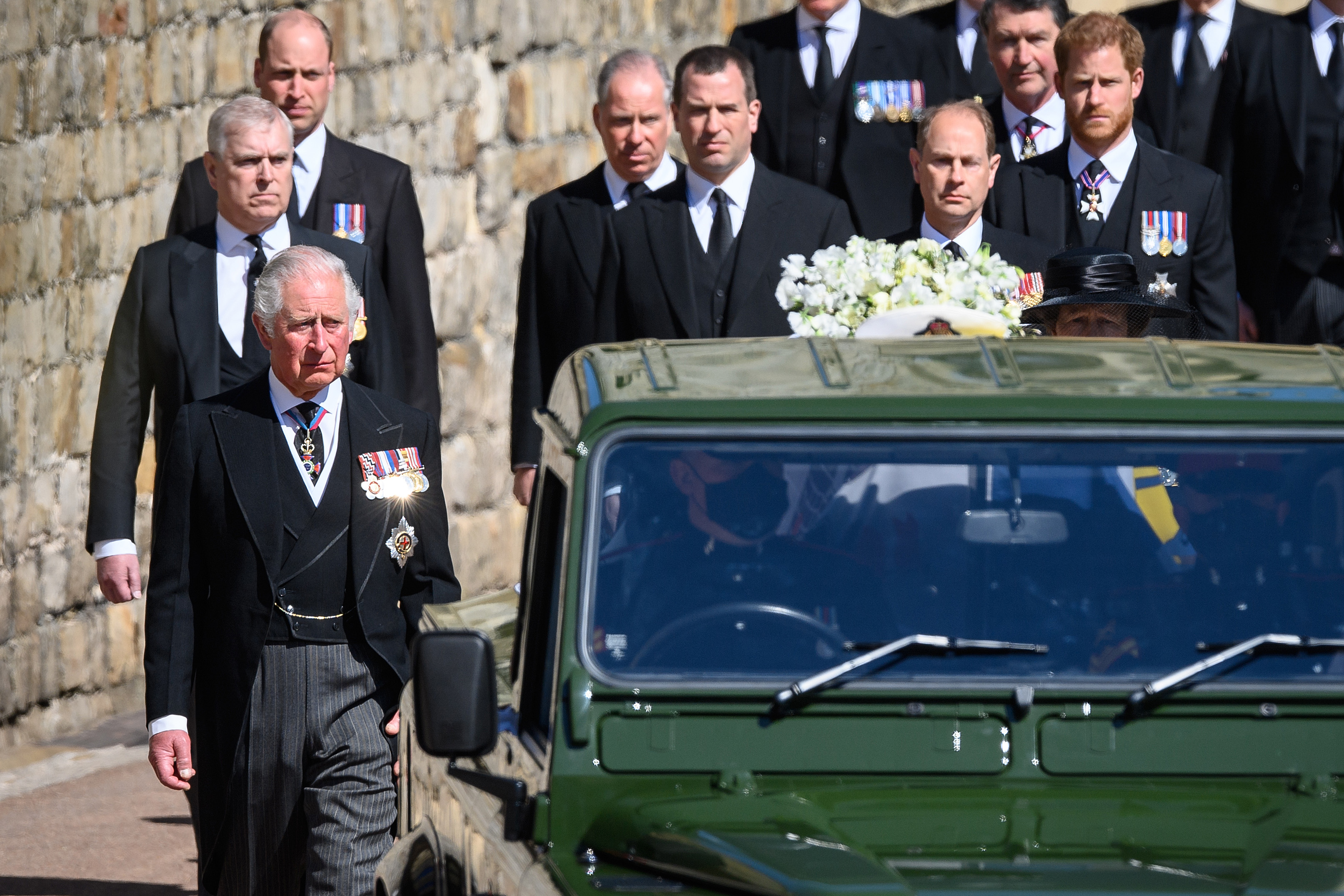 People at Prince Philip's funeral.