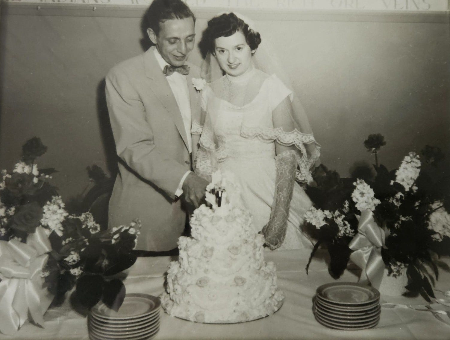 Old photo of married couple