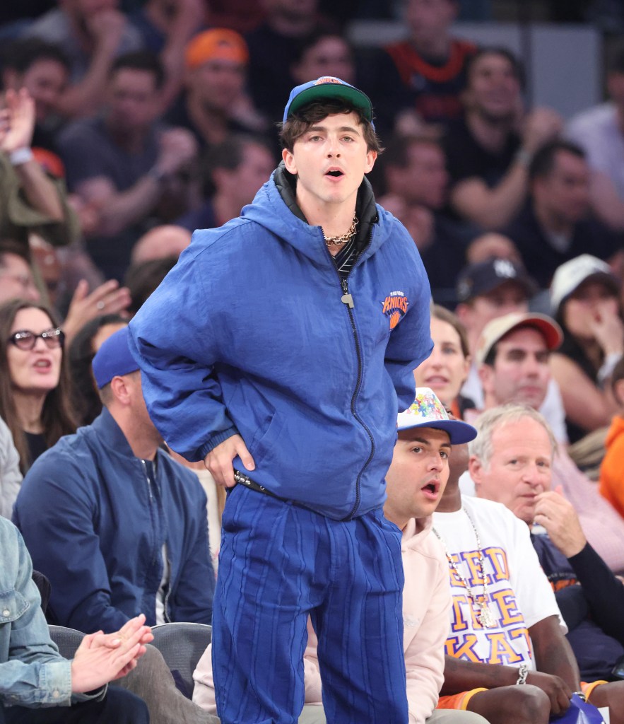Timothée Chalamet at May 2025 NBA game