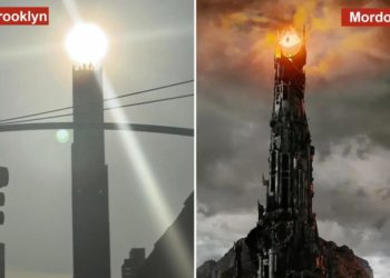 Crowds wowed by ‘Sauronhenge,’ a stunning ‘LOTR’-inspired astronomical event with ‘evil’ NYC tower