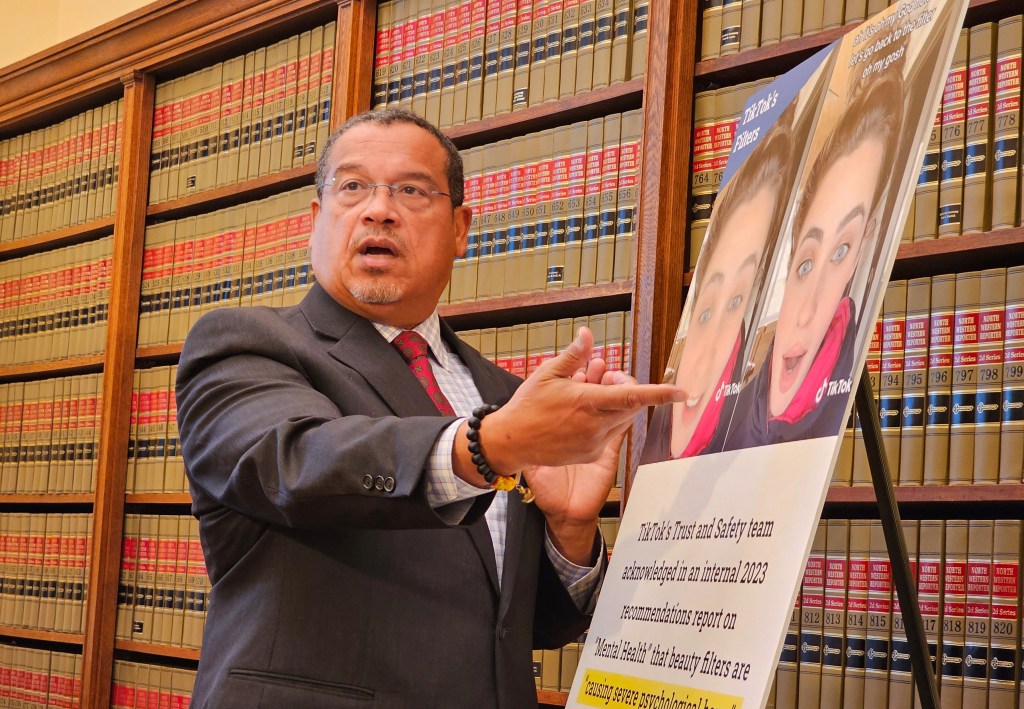 Minnesota Attorney General Keith Ellison discusses a lawsuit against TikTok, alleging its algorithms are addictive and harm young people.
