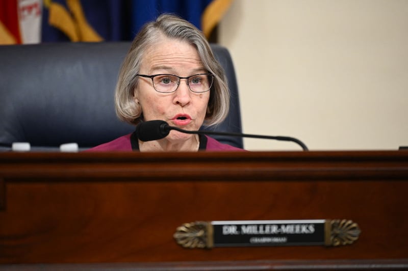 Subcommittee chairwoman US Representative Mariannette Miller-Meeks, Republican of Iowa, speaks during a House Committee on Veterans' Affairs Subcommittee on Health hearing titled 
