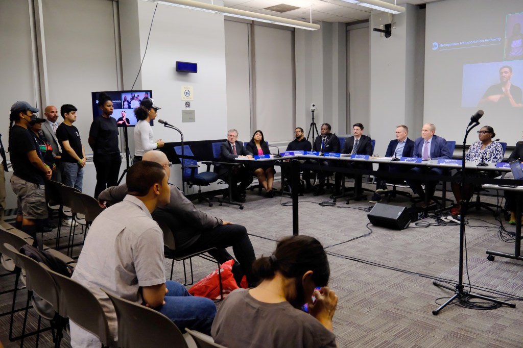 MTA public hearing on proposed fare hikes.