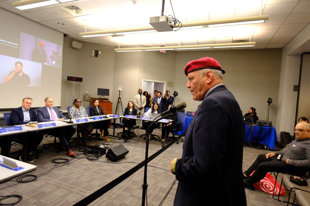 MTA public hearing on proposed fare hikes.