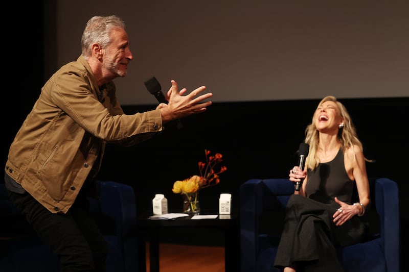 LOS ANGELES, CALIFORNIA - JUNE 07: Jon Stewart and Desi Lydic attend attend Comedy Central's 