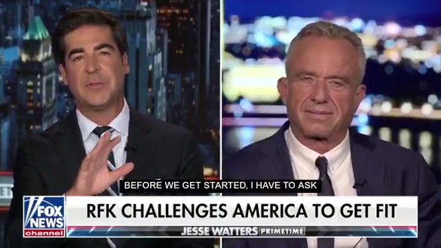 Jesse Watters interviewing Robert F. Kennedy Jr. on Fox News.