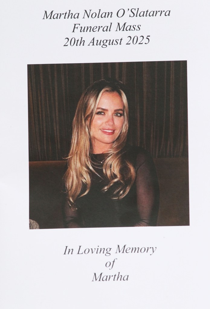Funeral Mass program for Martha Nolan O'Slatarra.