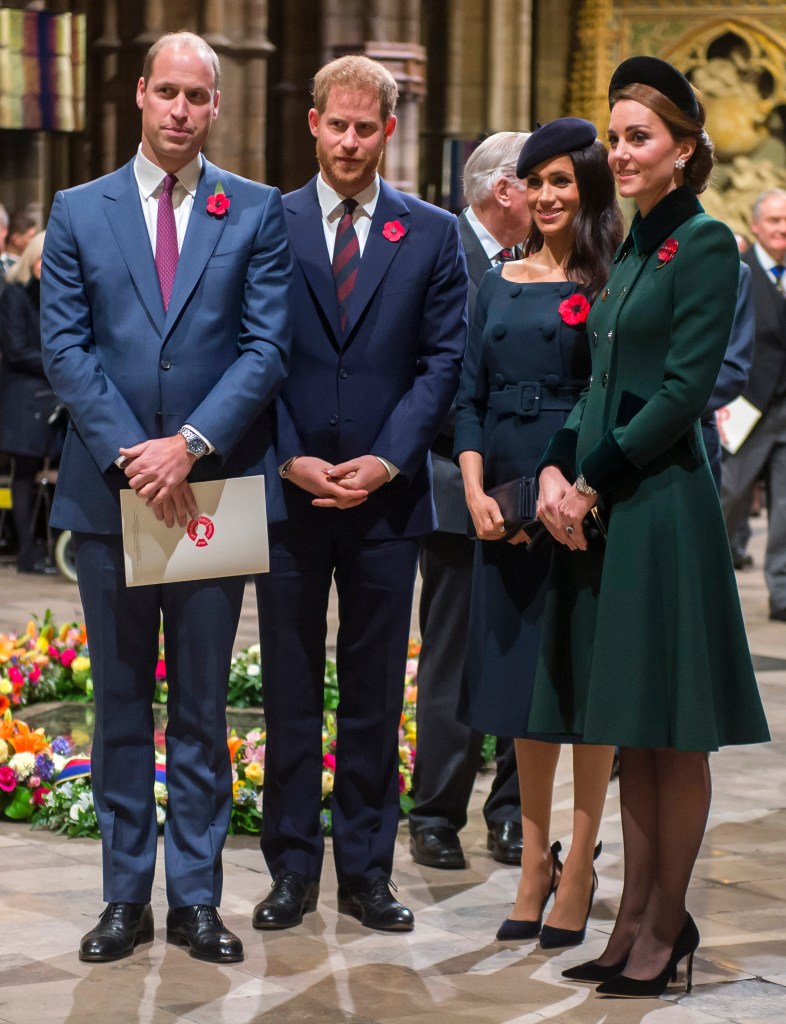 Kate Middleton, Prince William, Meghan Markle and Prince Harry in November 2018